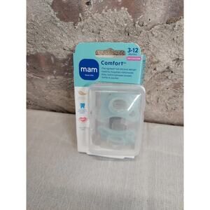 MAM Comfort Pacifiers 3-12 Months Silicone BPA Free With Sterilizer Case New